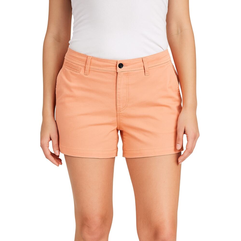 Market & Spruce Coral Chino Shorts NWT Size 16 Mid Rise Stretch Cotton Pockets